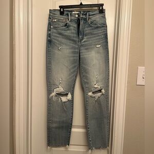 AE77 Distressed Mom Jean